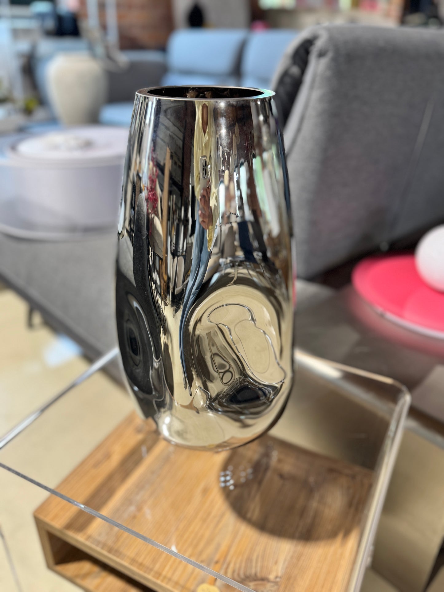 Wazon ze szkła dmuchanego Mirror, W 35 cm