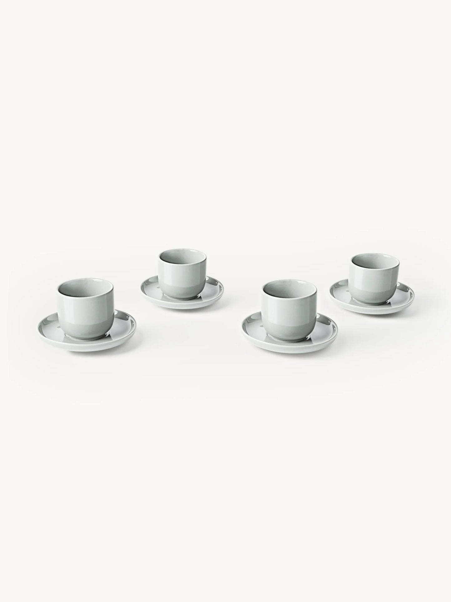 Filiżanka ze spodkiem z porcelany Nessa, 4 szt.