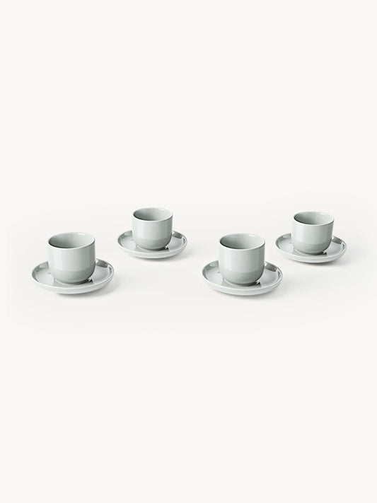 Filiżanka ze spodkiem z porcelany Nessa, 4 szt.