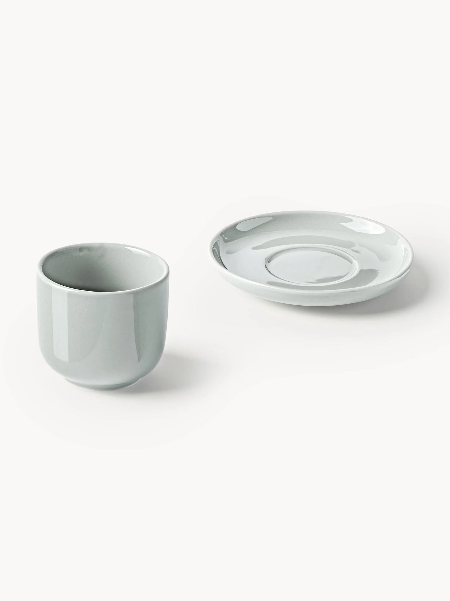 Filiżanka ze spodkiem z porcelany Nessa, 4 szt.