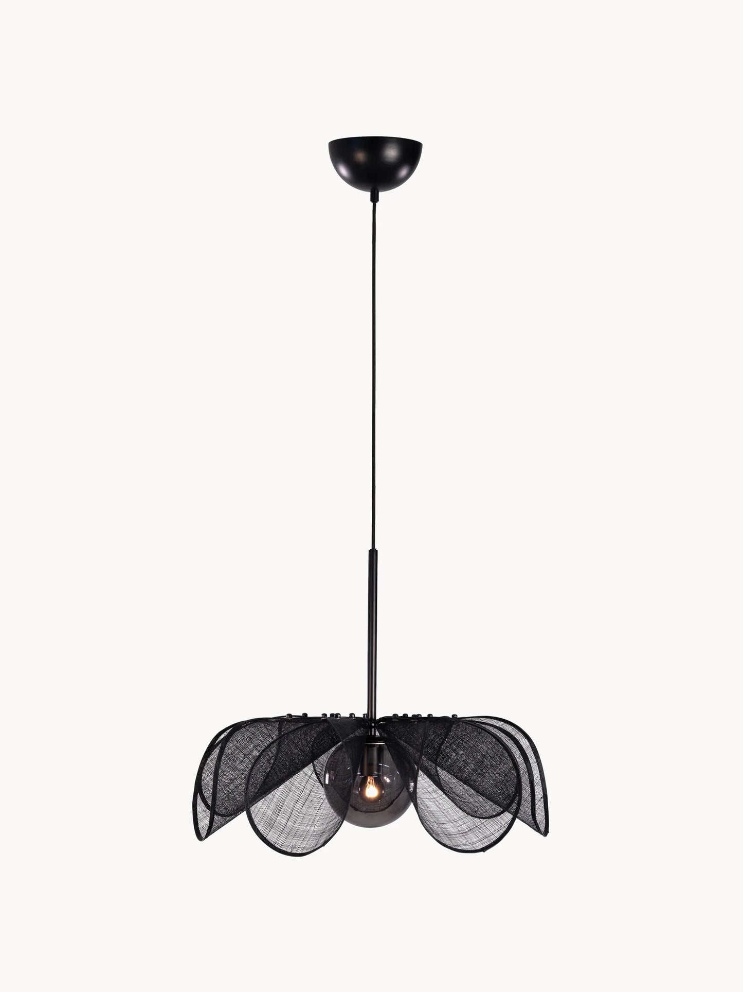 Duża lampa wisząca z włókien bananowych