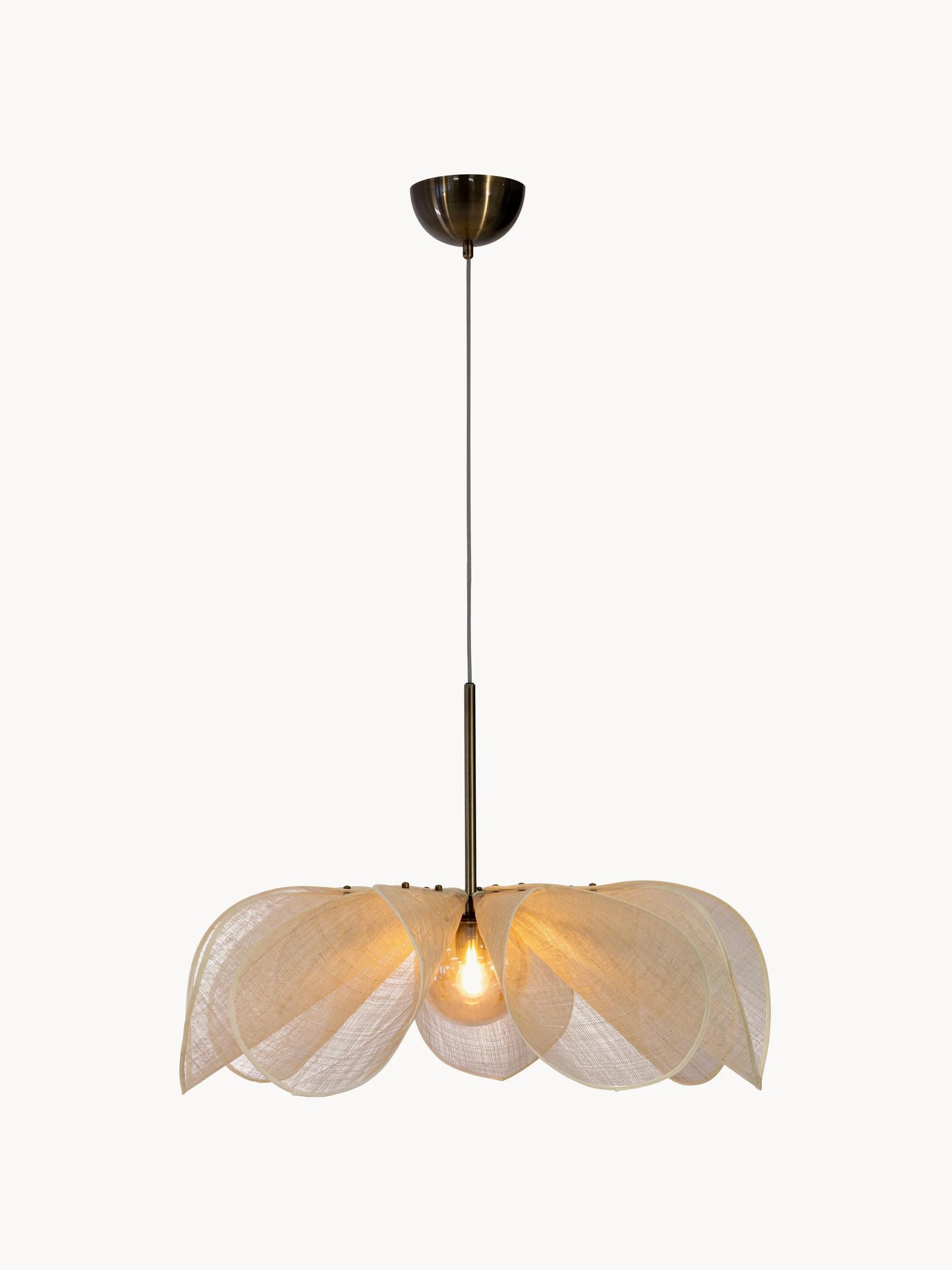 Duża lampa wisząca z włókien bananowych