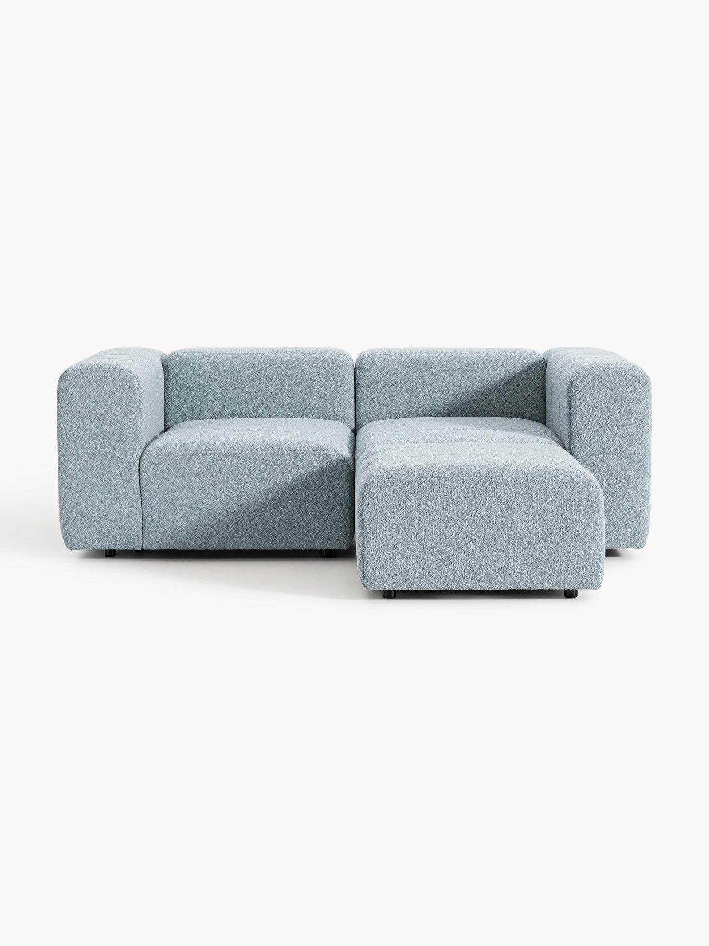 Sofa modułowa Bouclé z pufem Lena (3-osobowa)