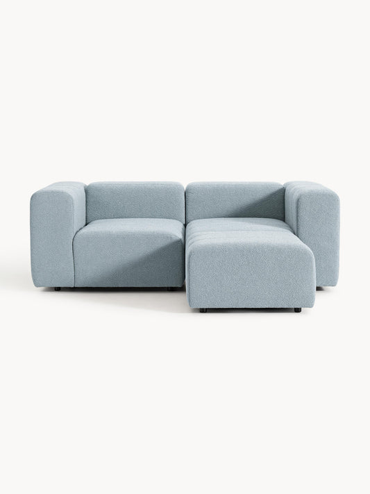 Sofa modułowa Bouclé z pufem Lena (3-osobowa)