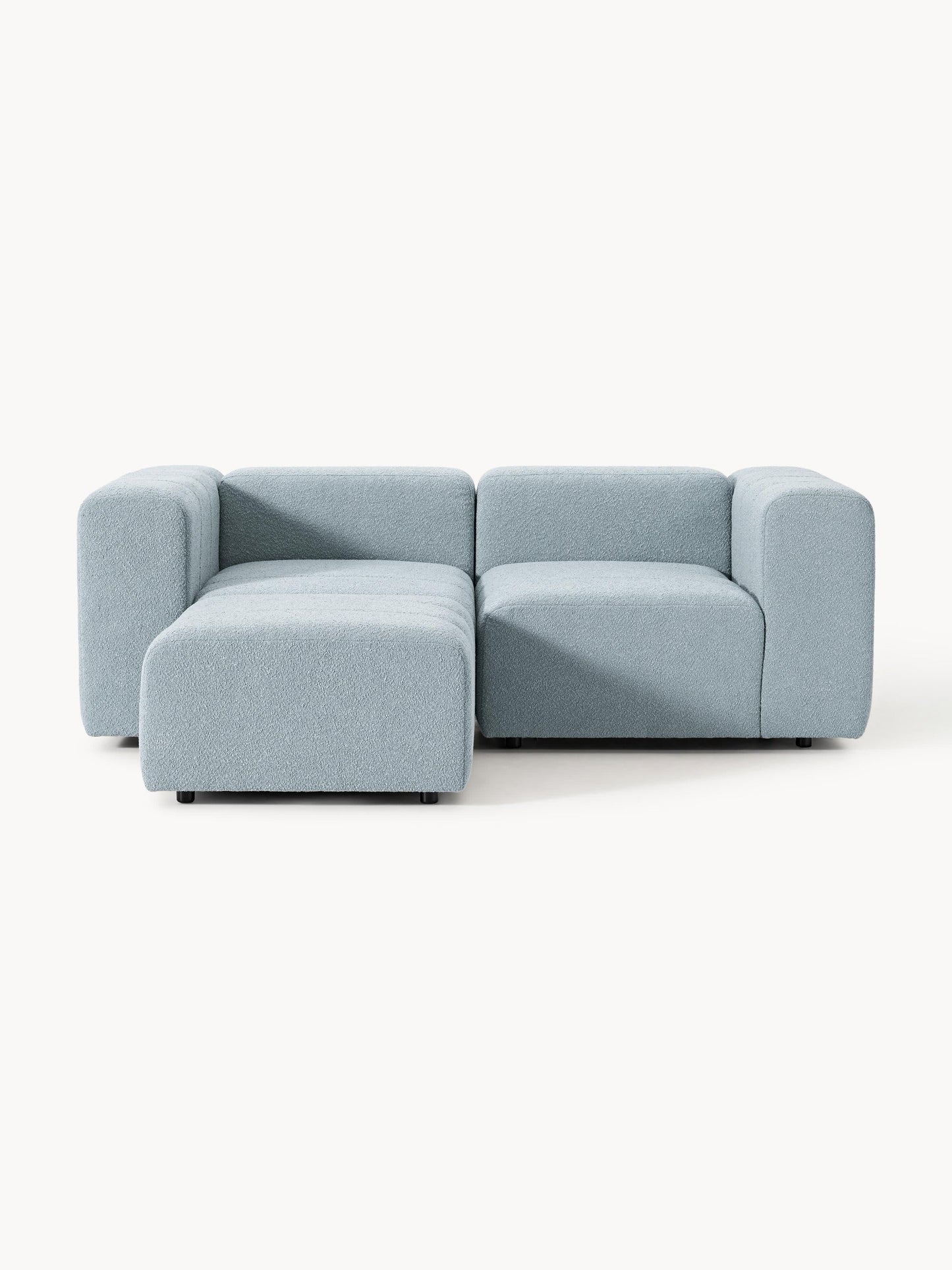 Sofa modułowa Bouclé z pufem Lena (3-osobowa)