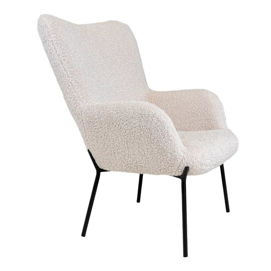 Fotel boucle biały