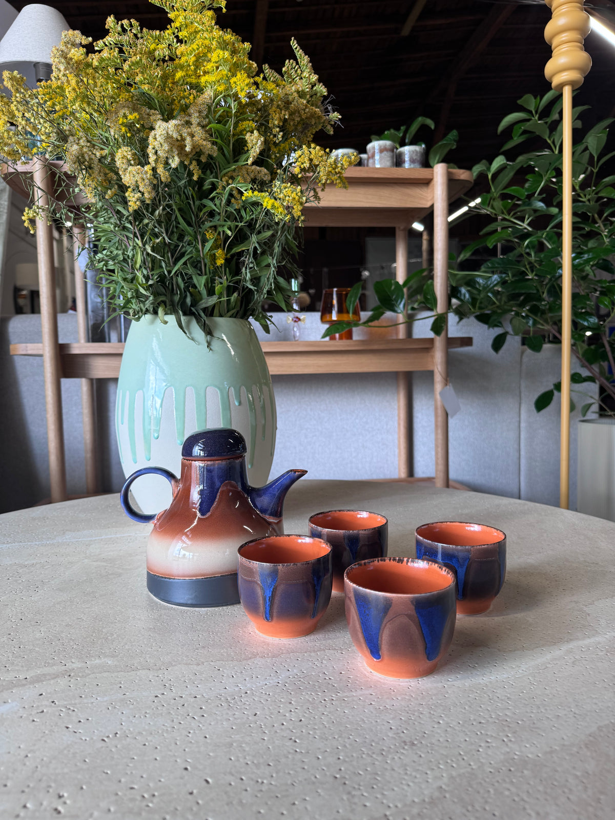 Dzbanek ceramiczny i kubeczki 4 sztuki
