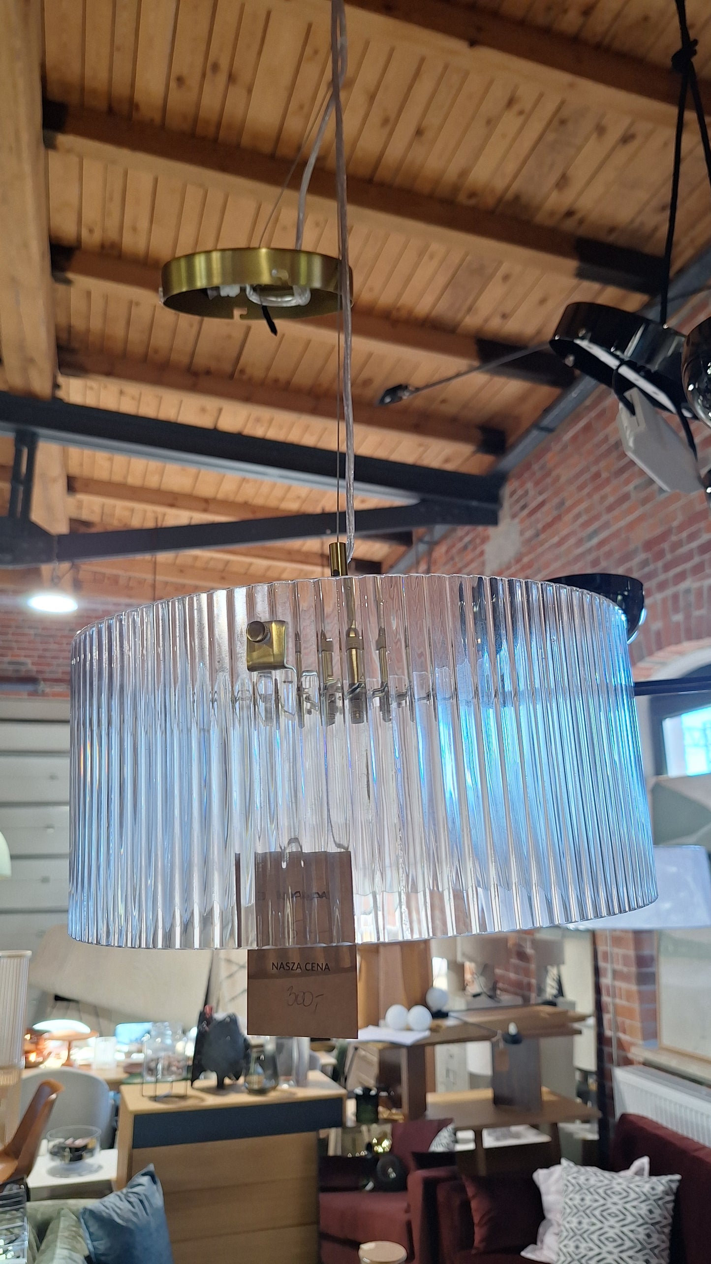 Lampa wisząca ze szkła Emmi